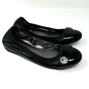 Coach Chelsea Black Leather Cap Toe Ballet Flats Size 6